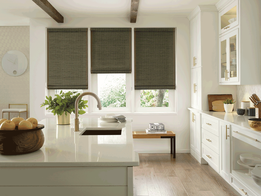 woven wood shades create cozy farmhouse style Rocklin CA