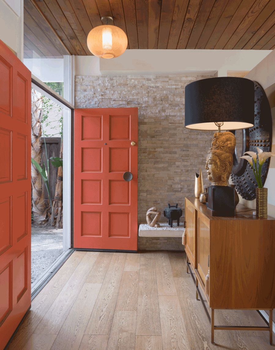 living coral home design entryway