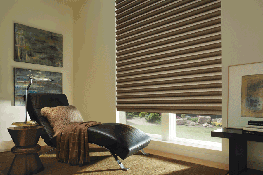 cozy relaxing space for time to yourself with soft roman shades Hunter Douglas Naples 34119