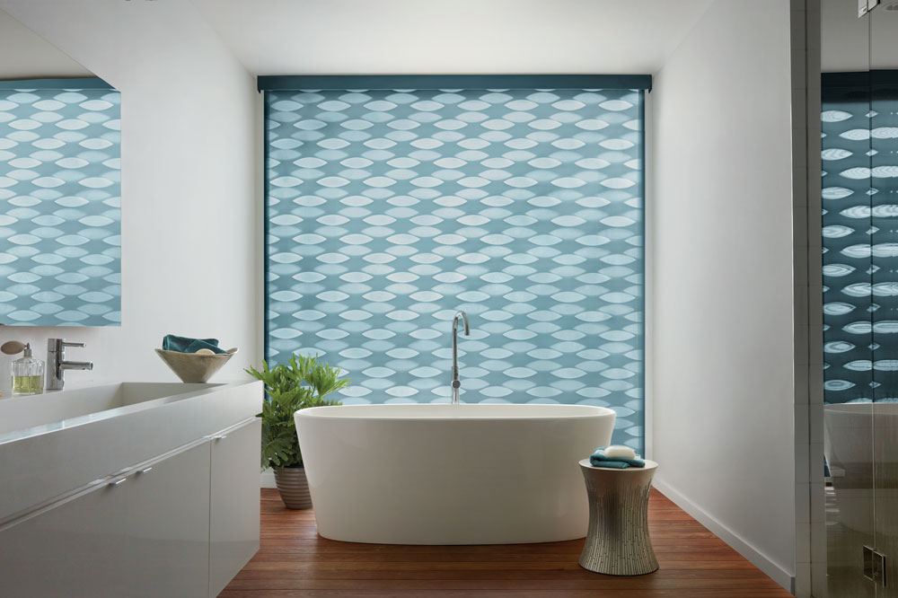 designer banded shades with geometric design Hunter Douglas Fort Myers 33908