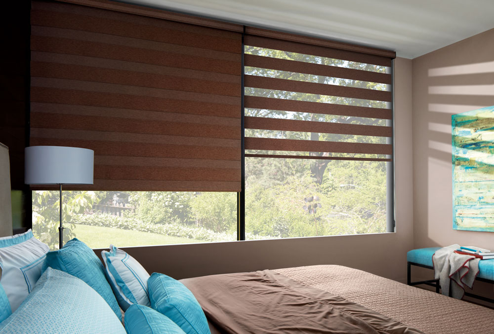 Hunter Douglas designer banded shades with sleek lines Naples 34119