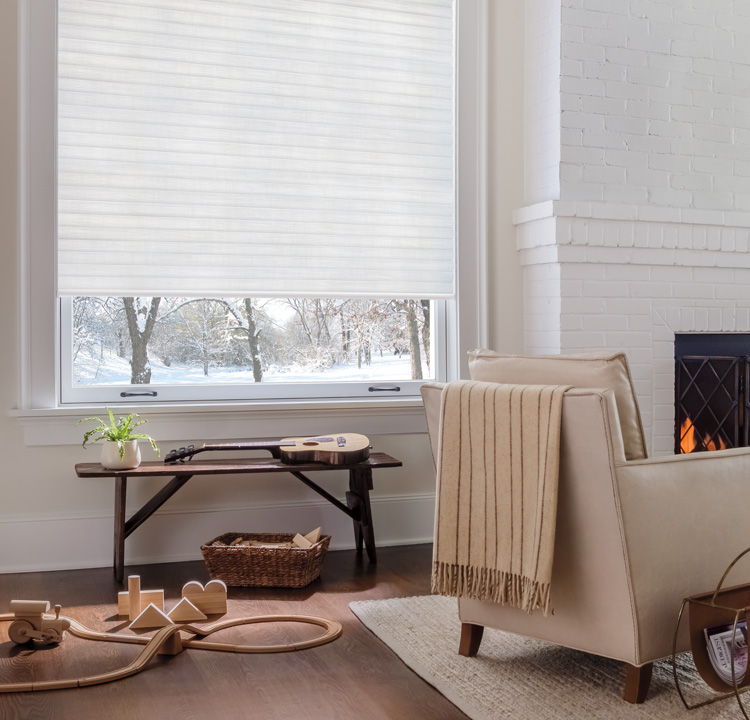 cozy living room with thermal shades Fort Myers 33908