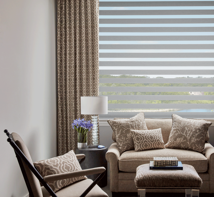 draperies added to base window coverings when you layer window treatments Fort Myers FL