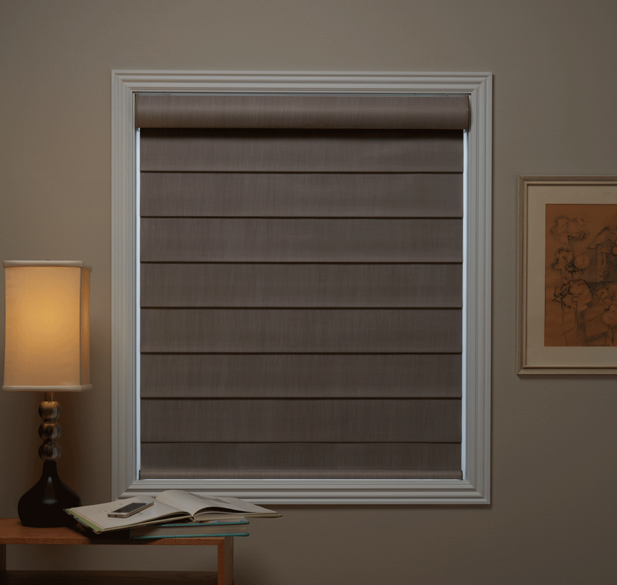 room darkening to blackout window shades with a glow outlined