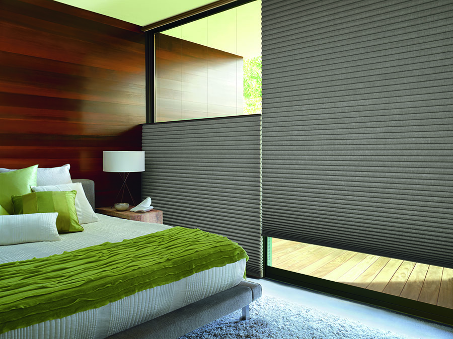 Top down bottom up shades in bedroom adds privacy and safety.