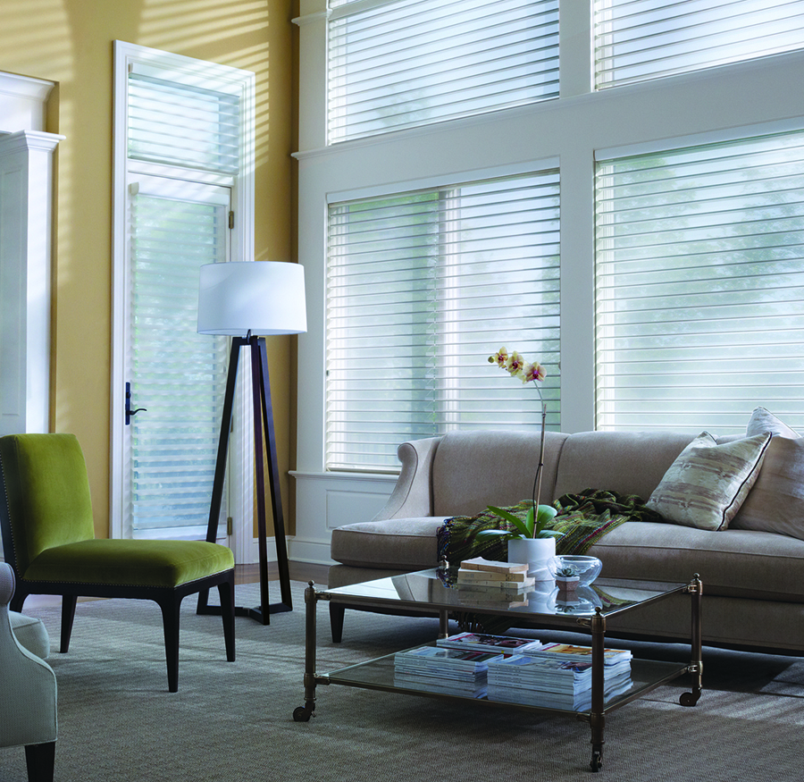 living room floor to ceiling windows at home blinds