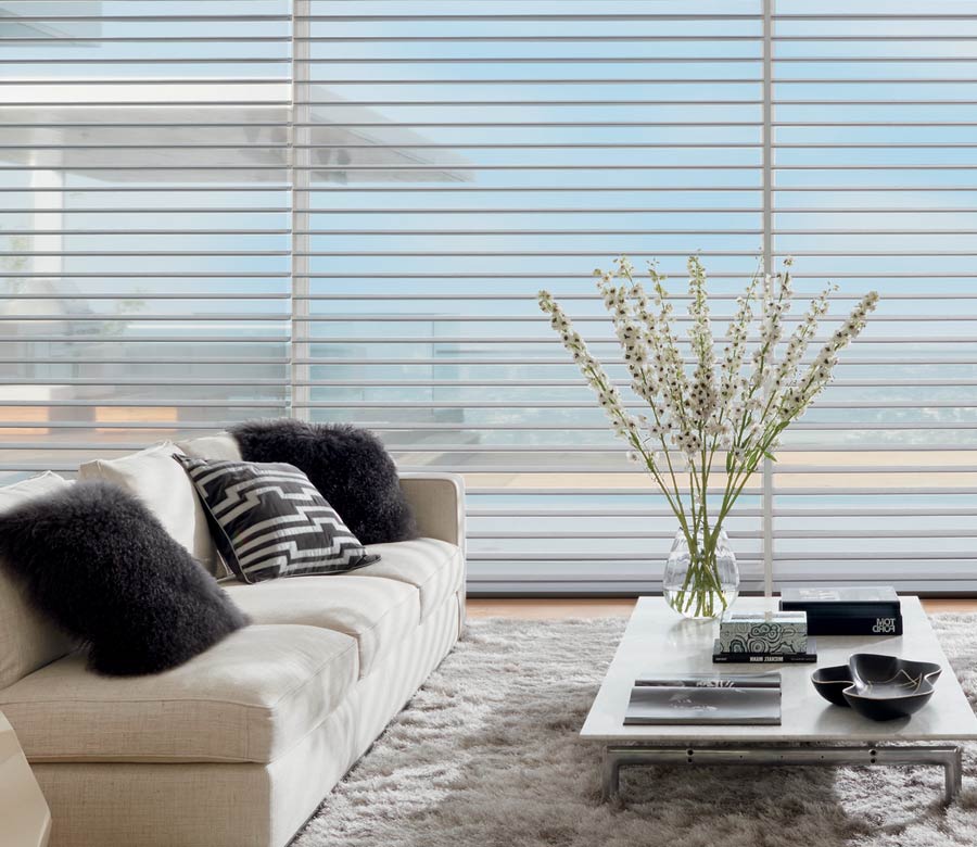 Contemporary Living room with sheer shades in Ft. Myers