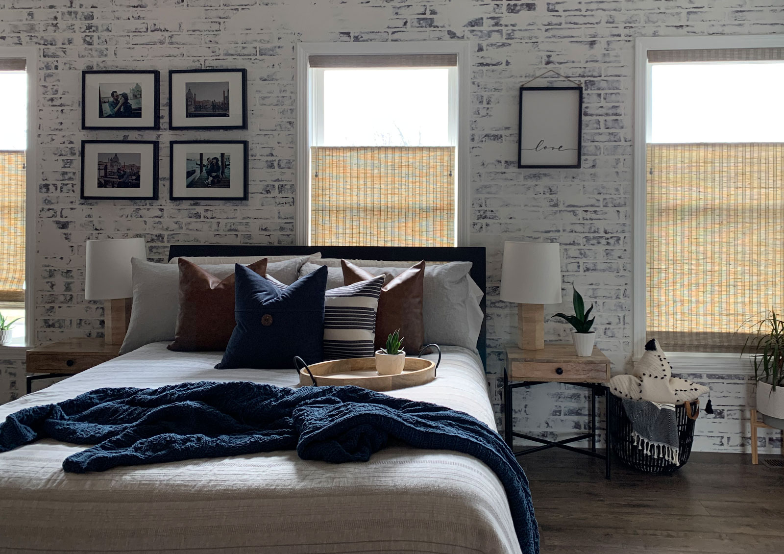 top down shades in master bedroom