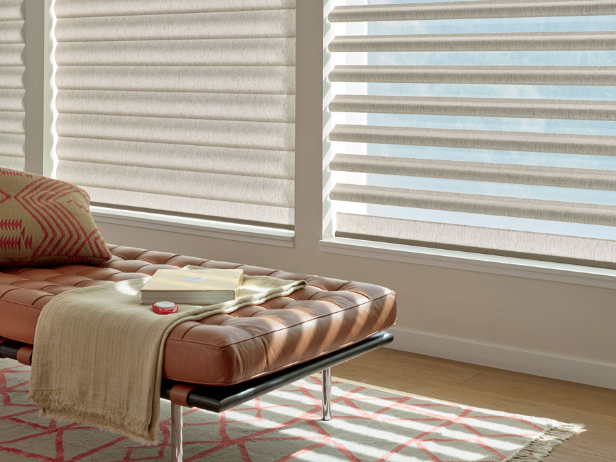 window treatments in two positions from sheer to dark in Fort Myers FL