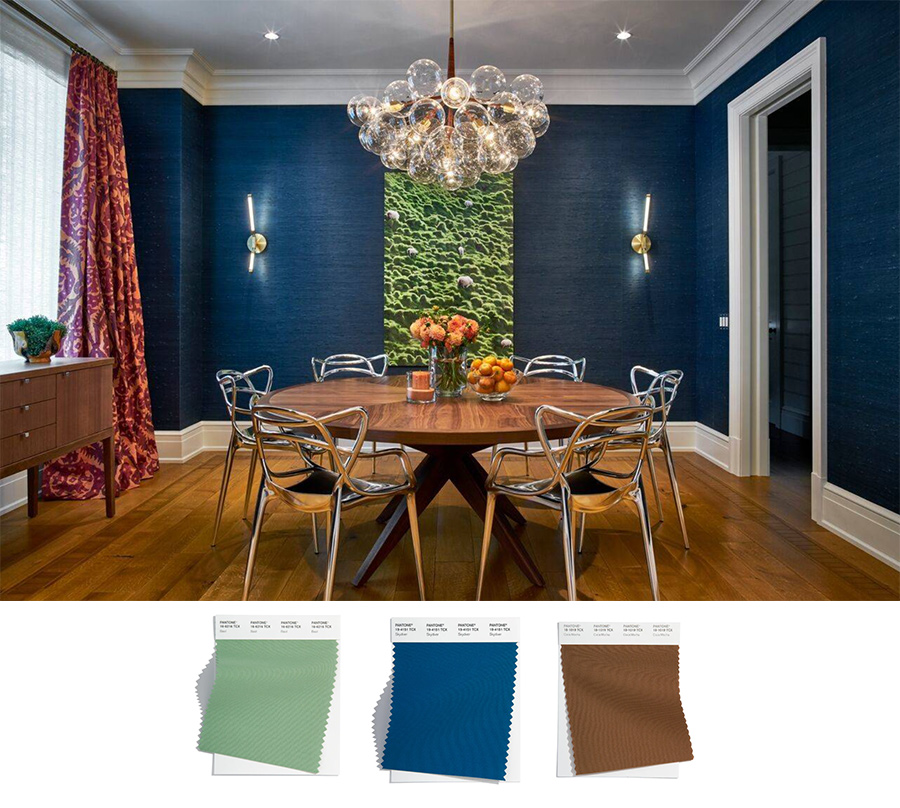 Skydiver blue walls in dining room