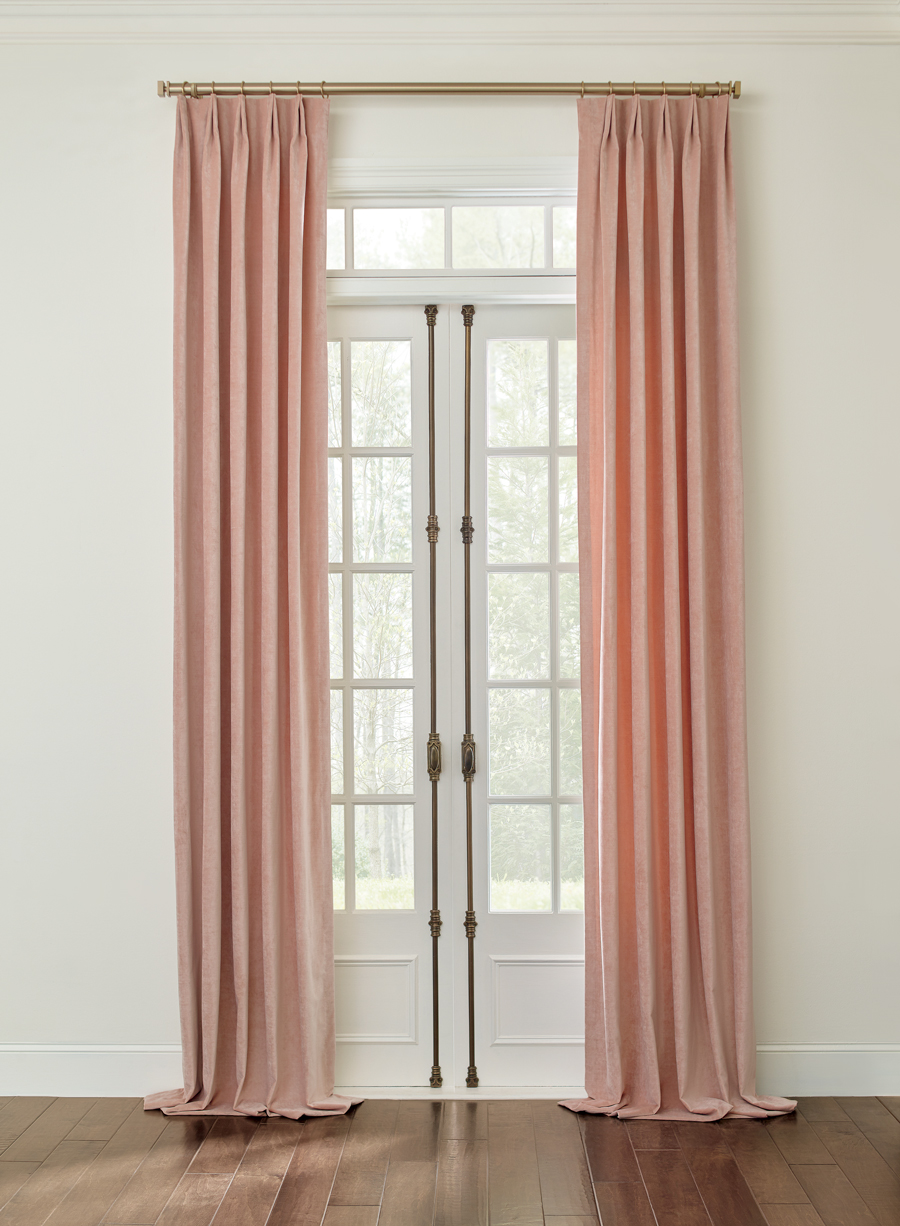 draperies hung over french doors 