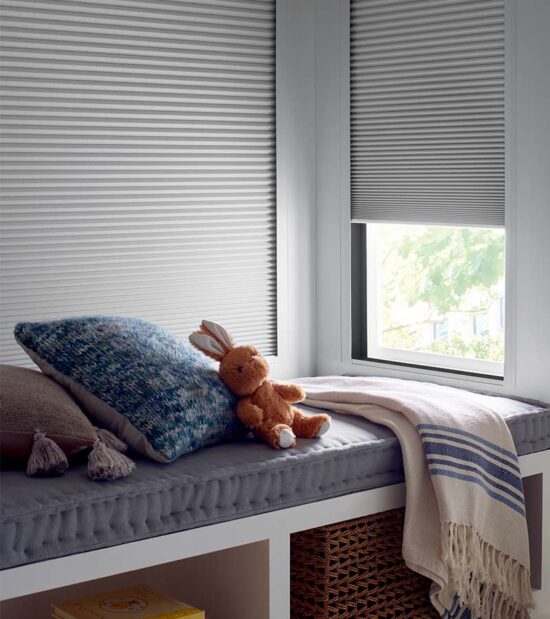 motorized blackout shades in a kids bedroom scheduled for bedtime and morning light