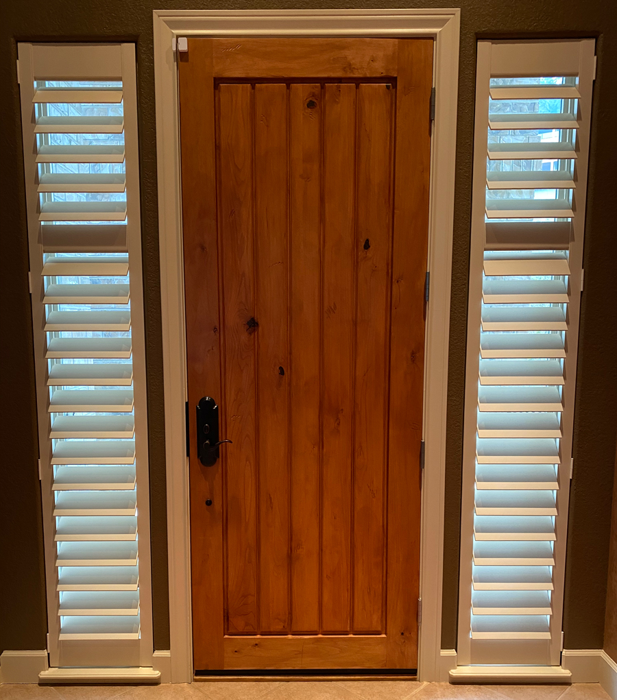 shutters on narrow front door windows