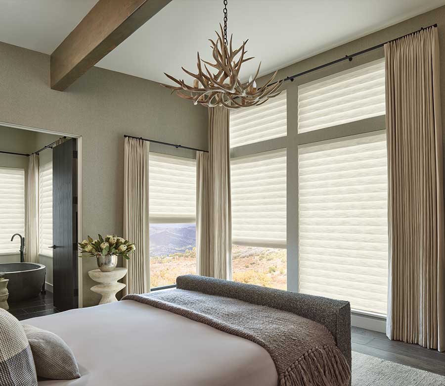 roman shades with backlighting in Florida bedroom