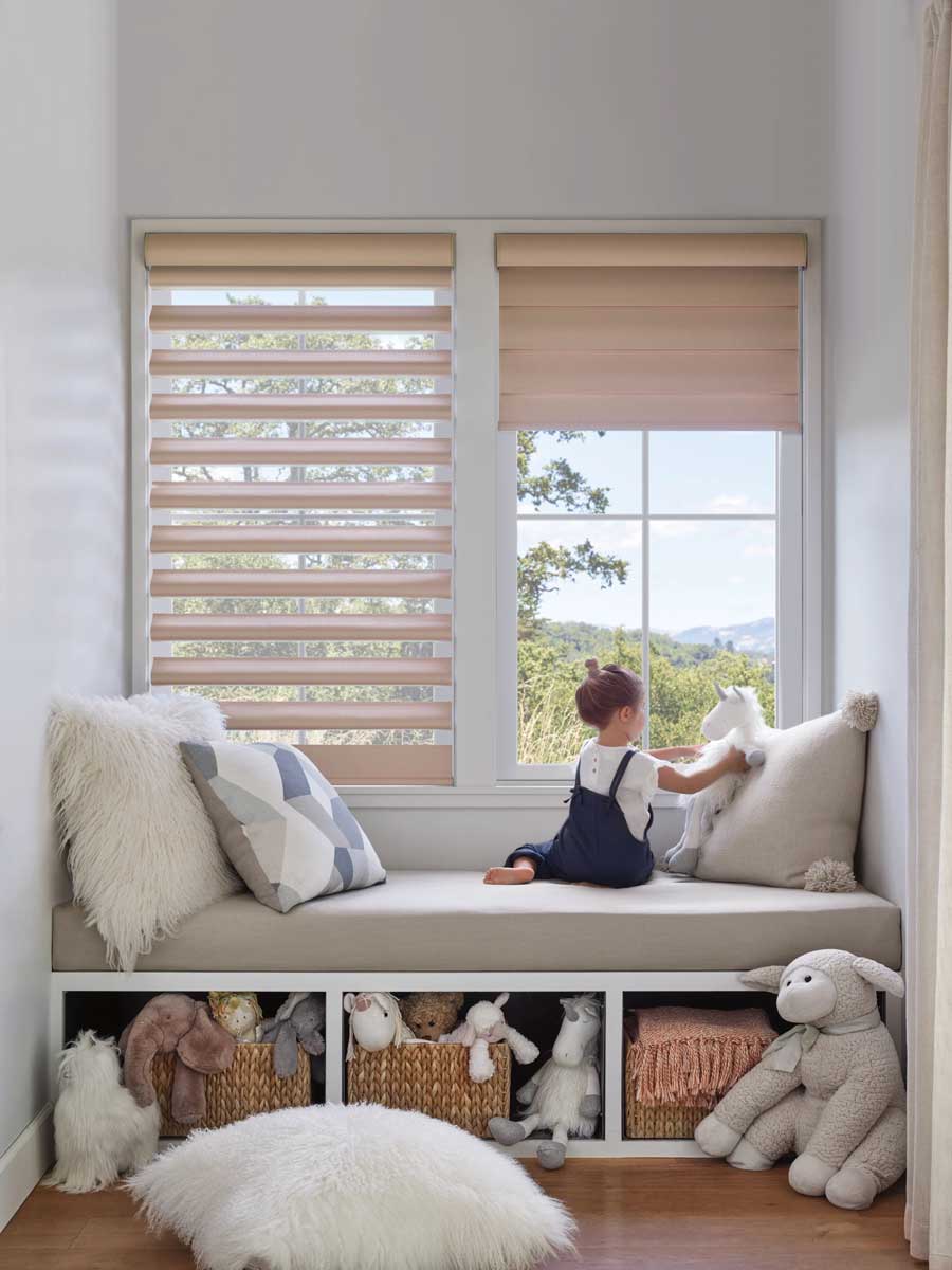 kids' room with cordless blinds in Fort Myers