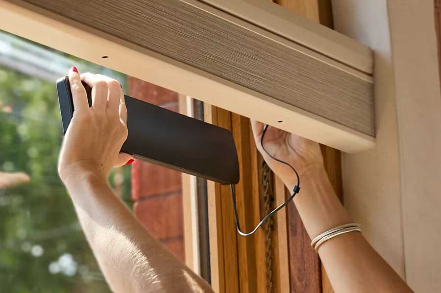 solar powered charger for Hunter Douglas motorized shades