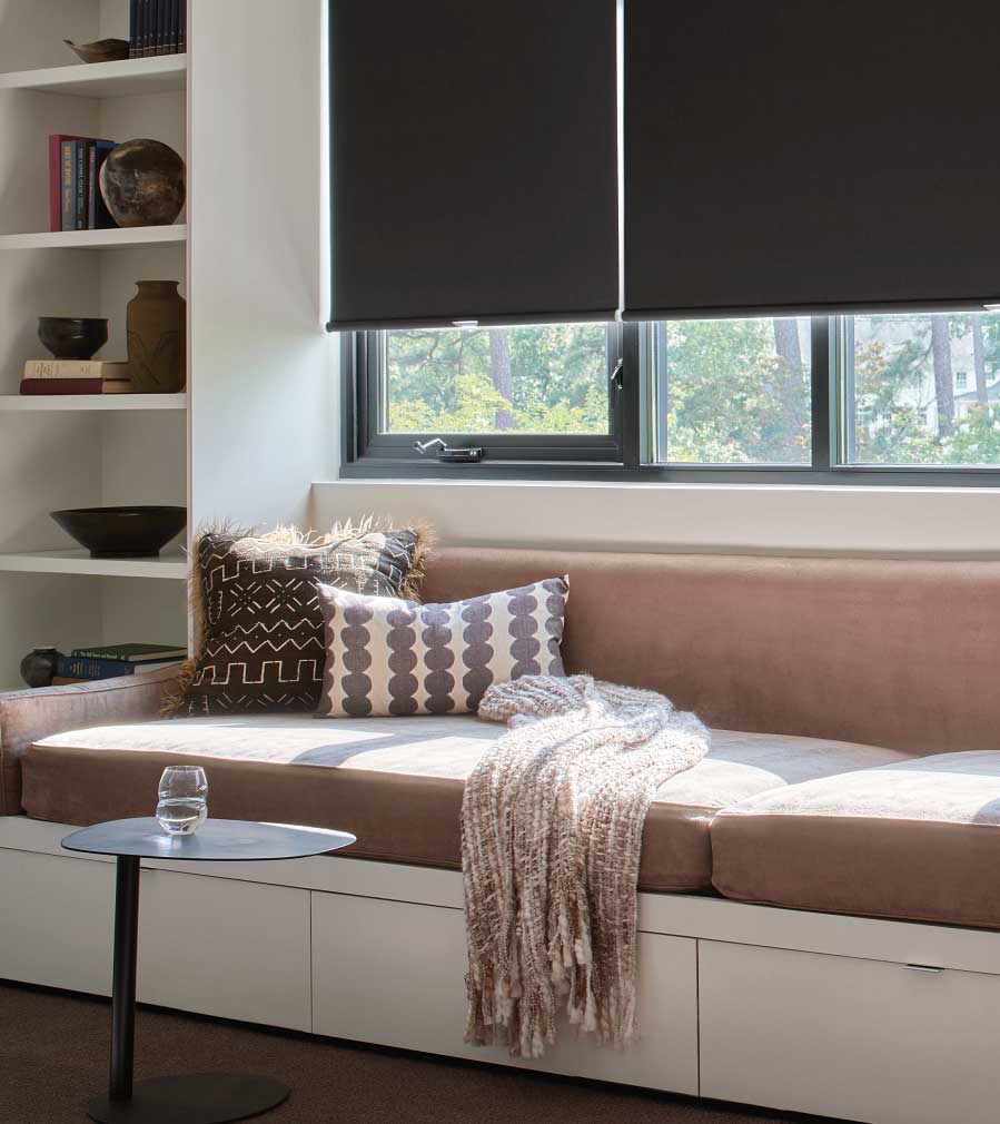 blackout roller shades on casement windows