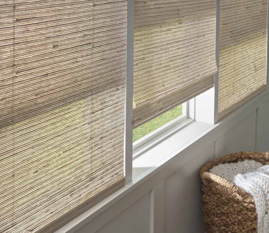 Bedroom with neutral provenance woven blinds fort myers
