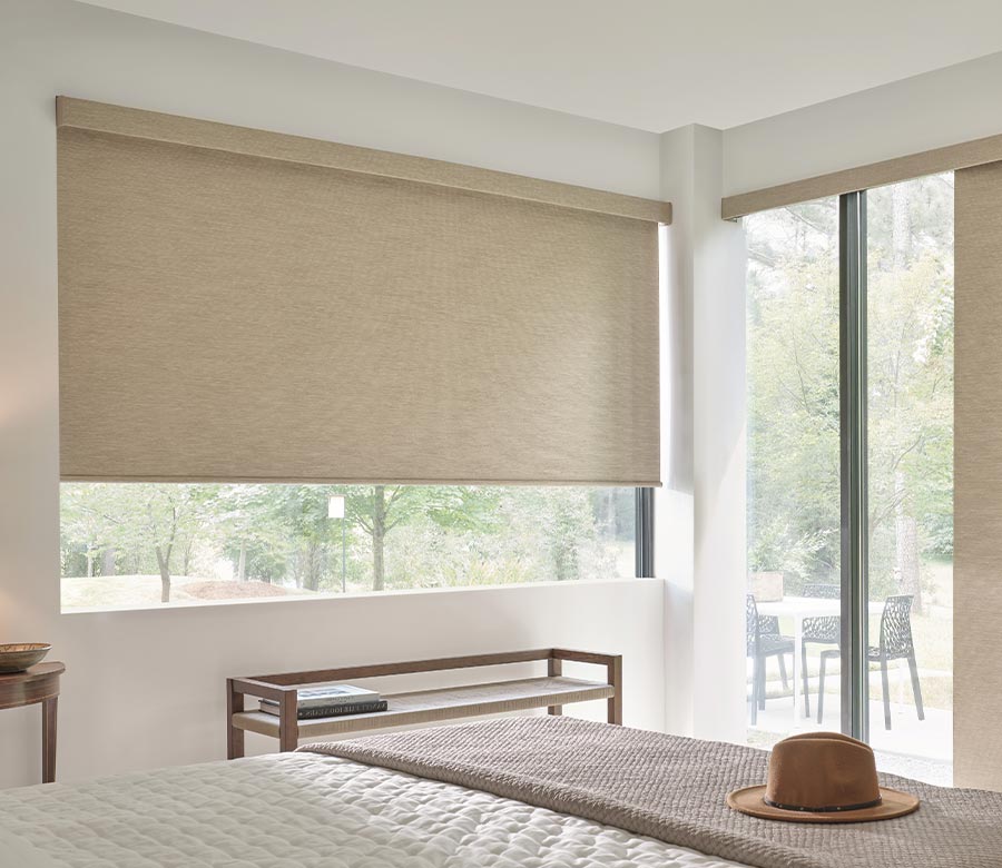 neutral tones designer roller shades