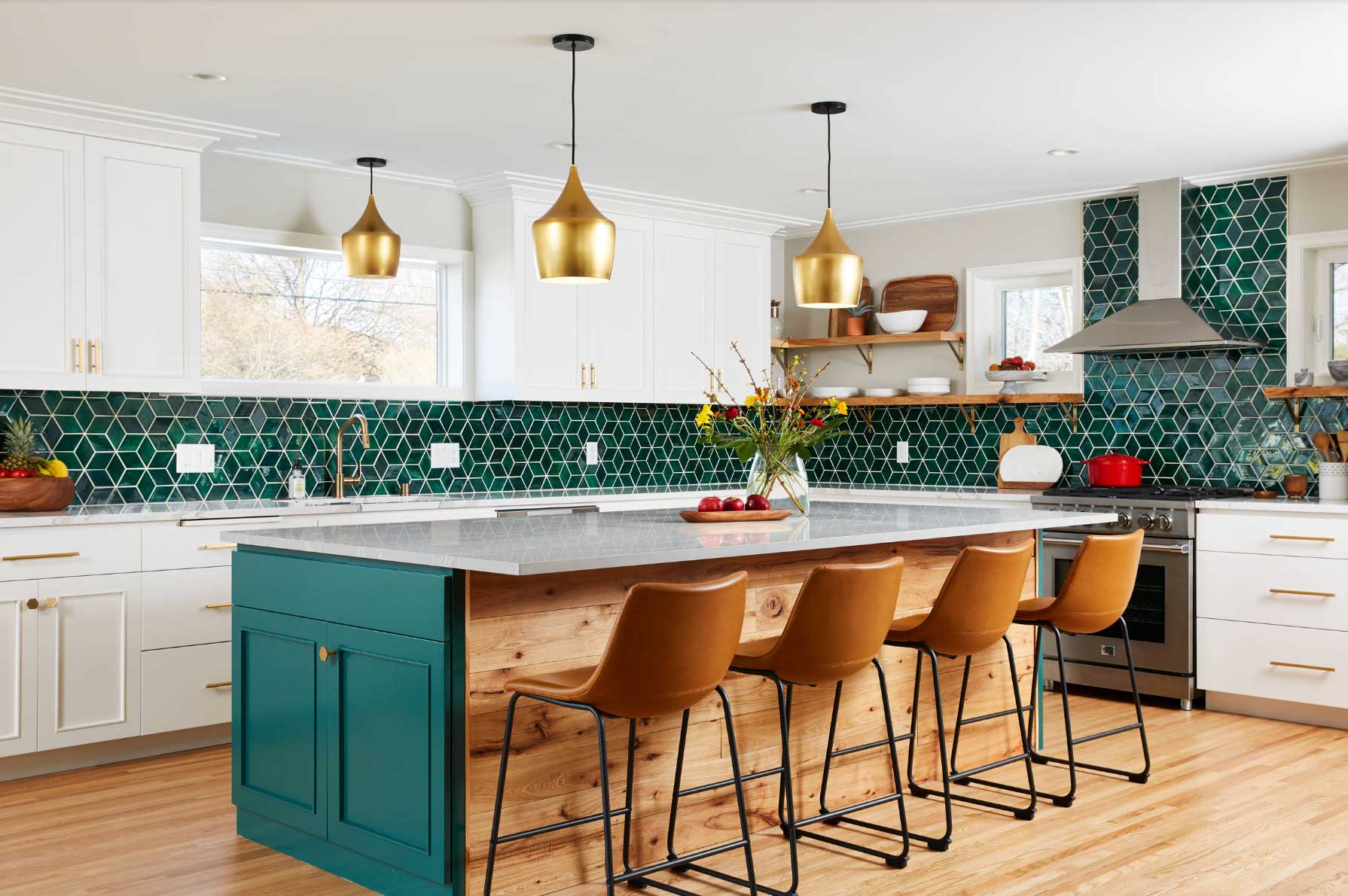 bold green and white accent kitchen ft myers fl