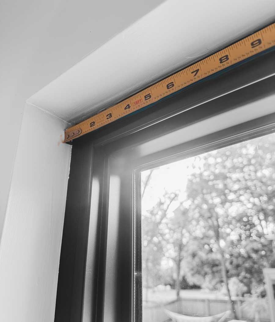 use a metal tape measure or laser to take accurate measurements