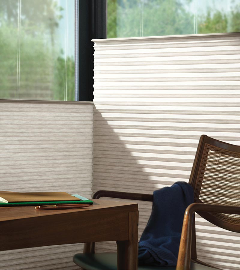 top-down-bottom-up-home-office-window-treatments-at-home-blinds-and-decor home office cream top down bottom up shades