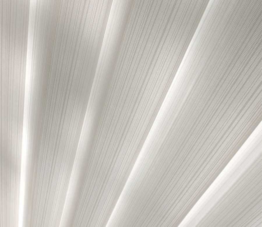 luminette-vertical-sheer-shades-detailing-at-home-blinds-and-decor. zoomed in detail of white vertical sheer shade