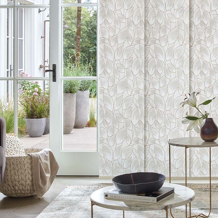 skyline-vertical-window-coverings-hunter-douglas-at-home-blinds modern gliding window panels for large patio doors